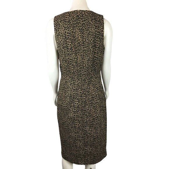 NEW J. Crew Womens Shift Dress Size 8 Cheetah Print Sleeveless NWT - Picture 2 of 6